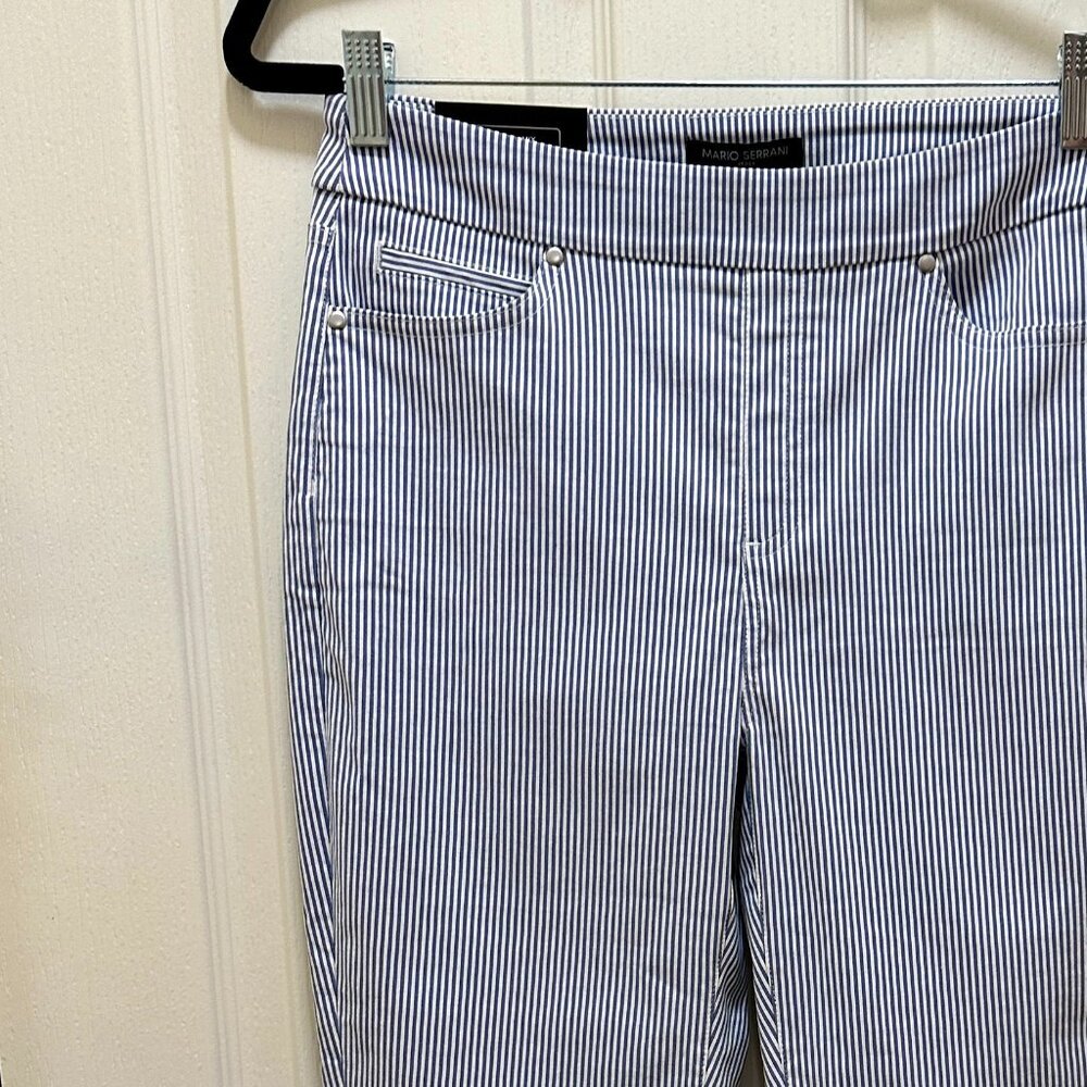 Mario Serrani Women's Comfort Stretch Capri Pants Size M Tummy Control Panel NEW - Picture 2 of 14